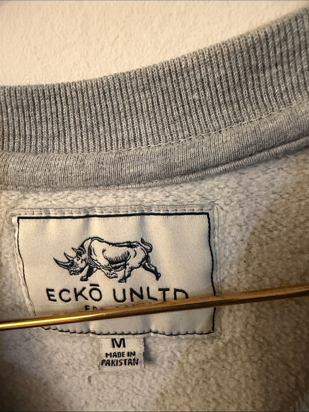 Ecko Unlimited Light Gray Crewneck with Black Graphic Print - Picture 5 of 9